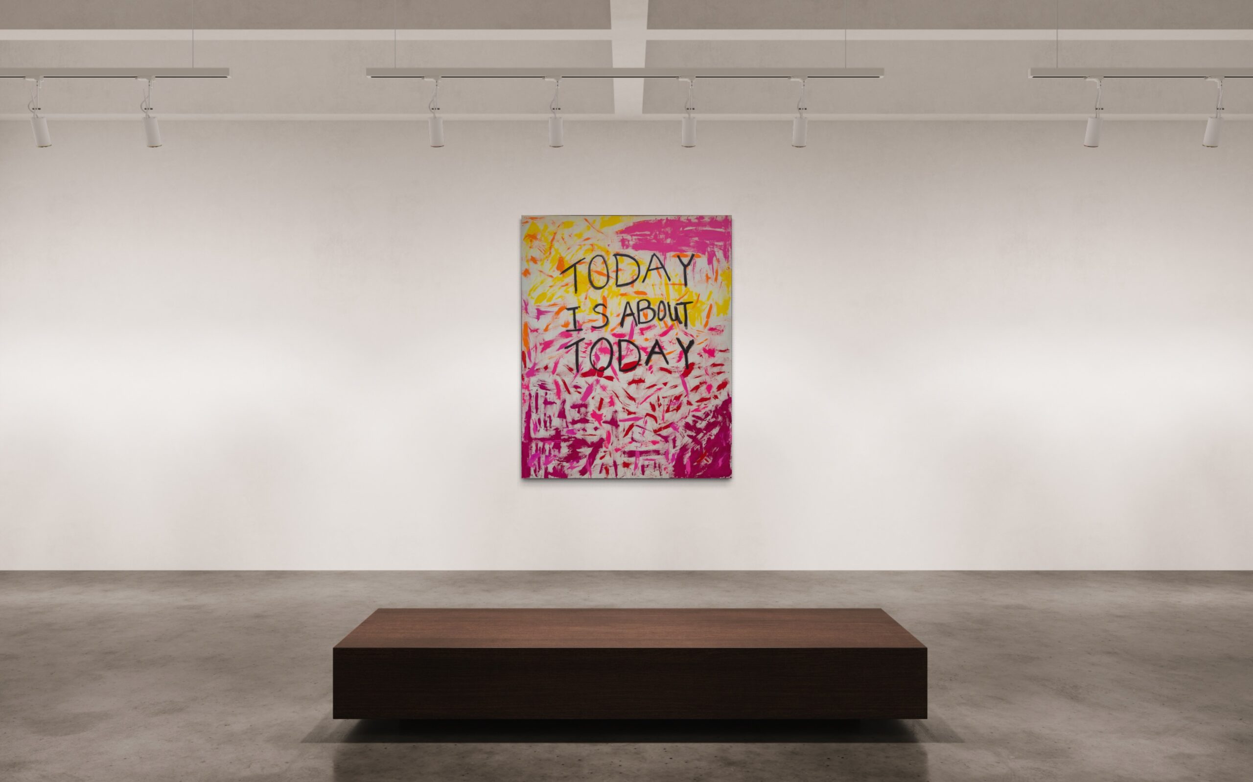 Today Is About Today acrylic on canvas with oil stick art for sale by Uzoma Obasi