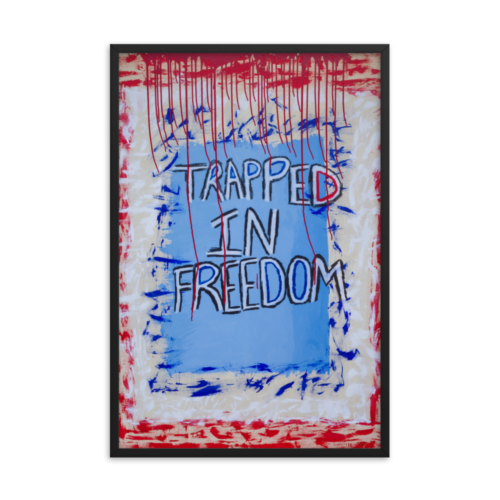 Trapped In Freedom Framed Art Print by Uzoma Obasi