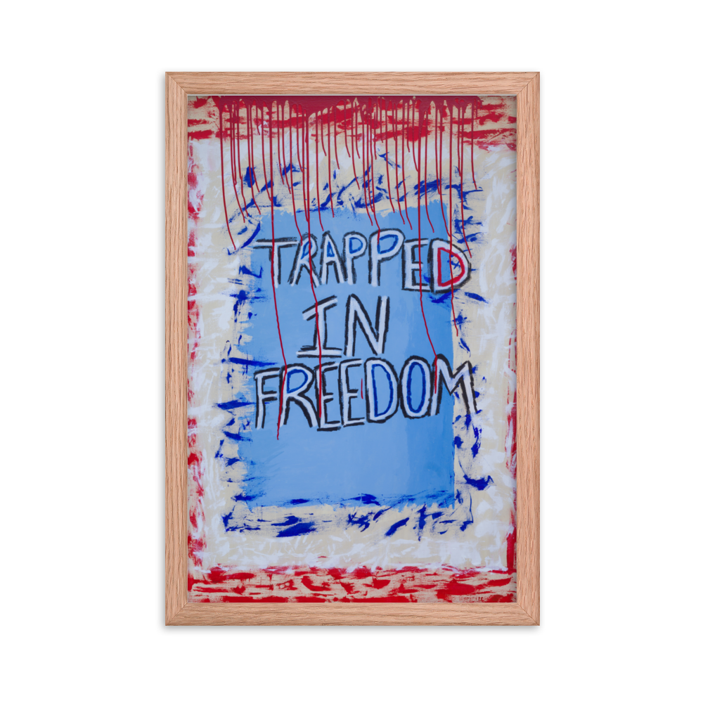Trapped In Freedom Framed Art Print by Uzoma Obasi