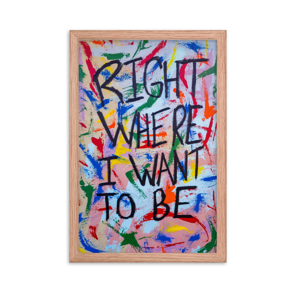 Right Where I Want To Be Framed Art Print by Uzoma Obasi