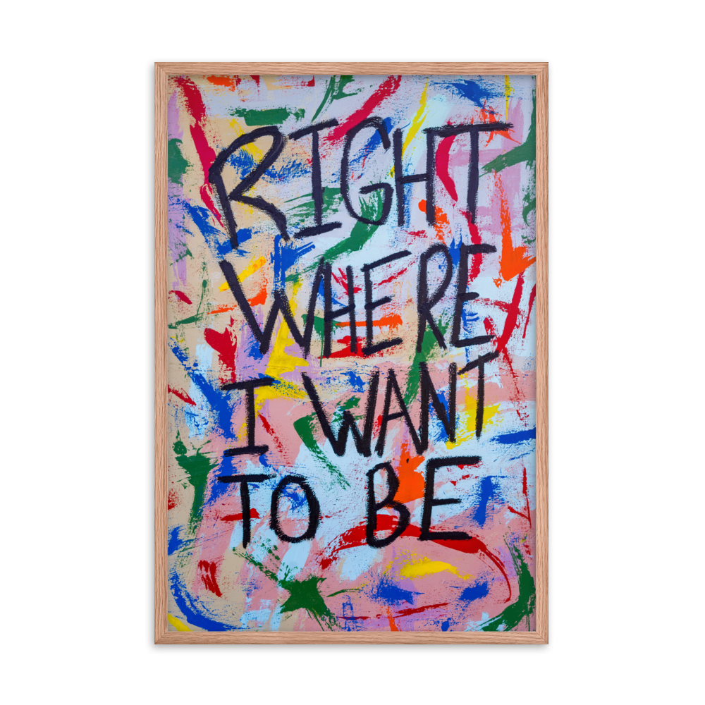 Right Where I Want To Be Framed Art Print by Uzoma Obasi