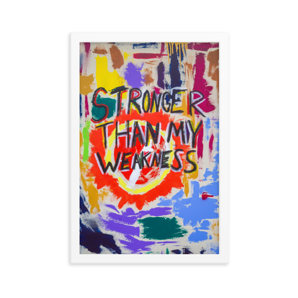 Stronger than my weakness Framed Art Print By Uzoma Obasi