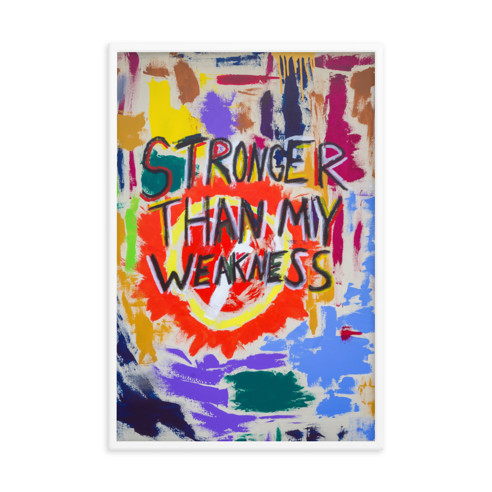 Stronger than my weakness Framed Art Print By Uzoma Obasi
